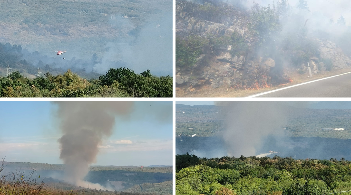 Continua a bruciare il Carso, elicotteri e canadair su Italia e Slovenia